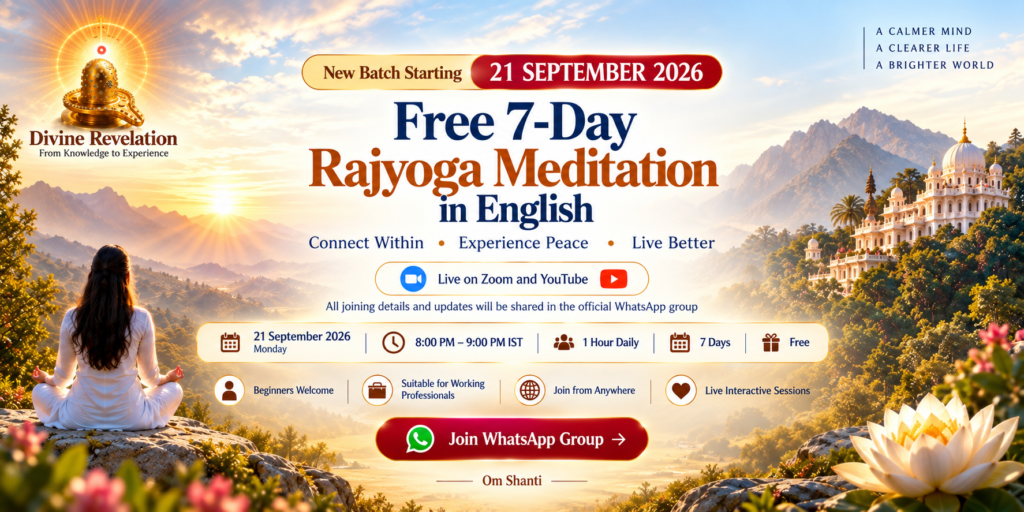 Free 7-Day Rajyoga Meditation Course in English Online 2026 Free 7-Day Rajyoga Meditation Course in English Online 2026